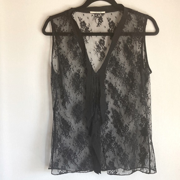 T Tahari sheer lace tank - Picture 1 of 5